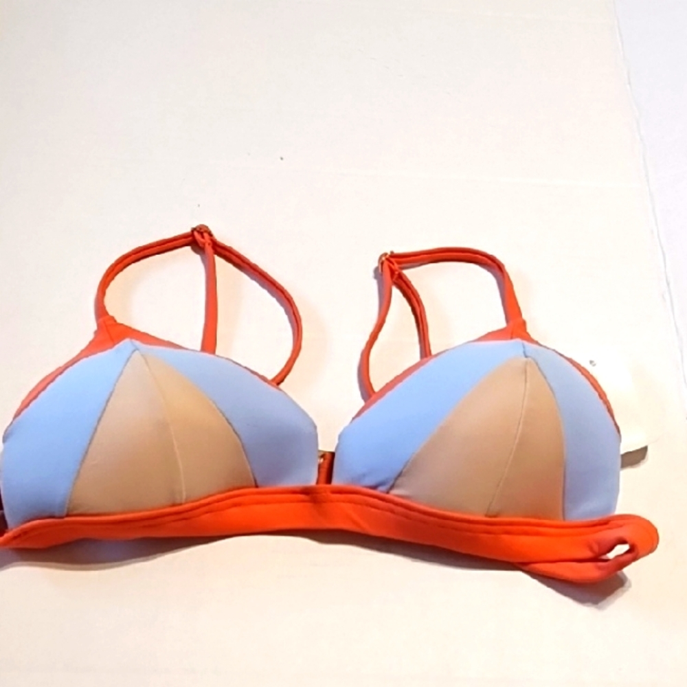 NWT Colorblock Bikini Top (M) - Picture 1 of 5